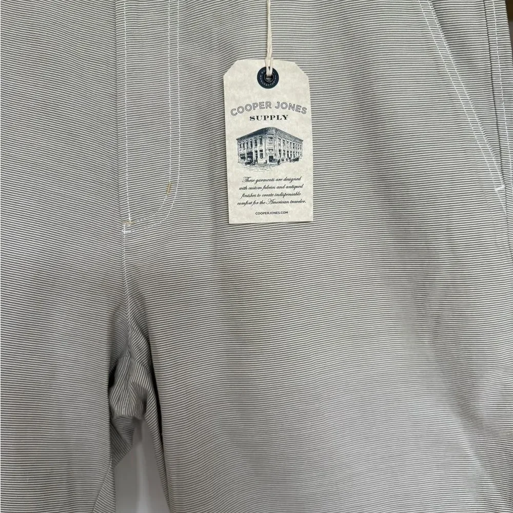 Cooper Jones Supply NWT W36 Men's Gray Pin Stripe Shorts. Beach Wedding Warm.
